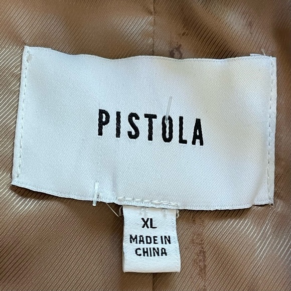 Pistola | Roman Tan Faux Leather Double Breasted Blazer New - Picture 7 of 11